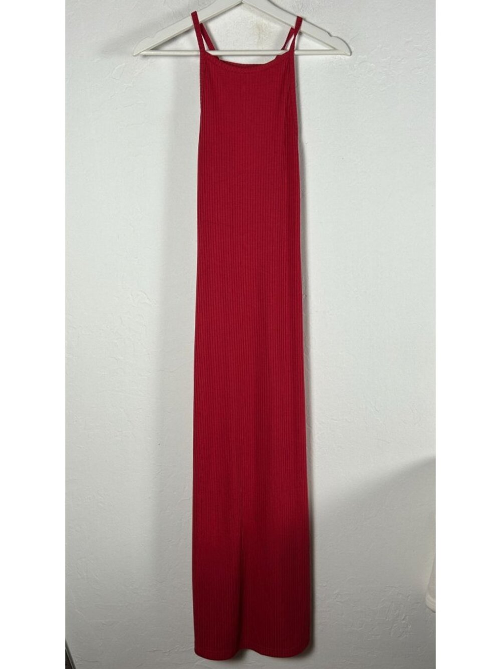 Hoodies Cool & Casual Womens Red Ribbed Sleeveless Sport Maxi Dress XS Stretch